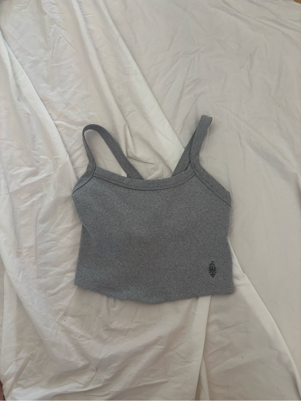 Free People All Clear Solid Cami in Heather Grey EUC